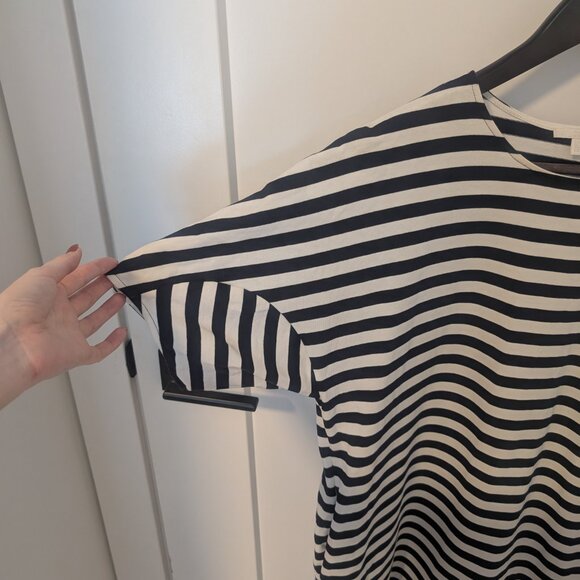 COS Stripe Boxy Tunic Dress Dolman Sleeve Pockets S - Picture 3 of 6